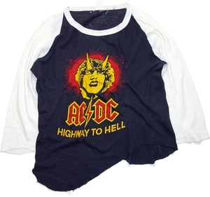 70年代 80年代 AC/DC ラグラン バンド Tシャツ "パキ綿" 【M】 ｜ ヴィンテージ 古着