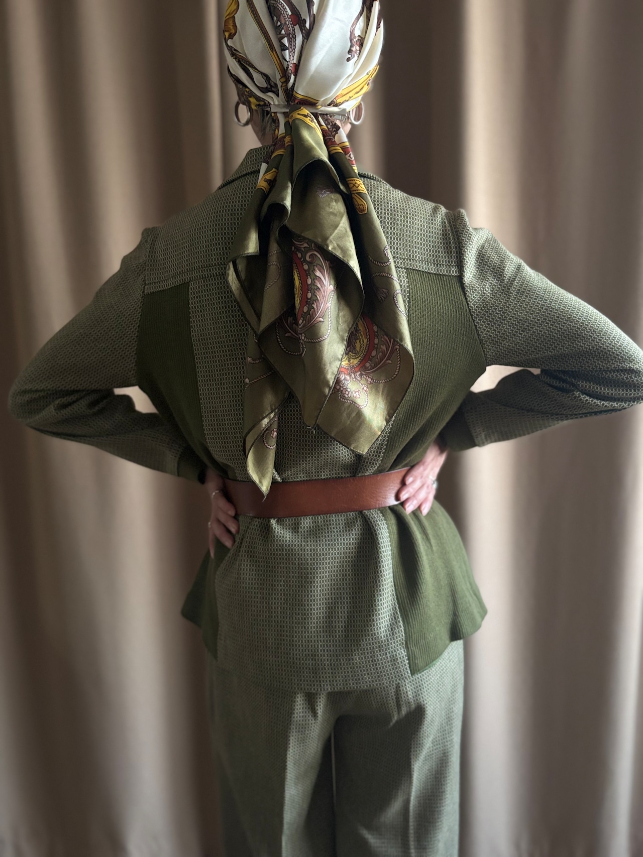 olive green rétro wool set up-5088-12