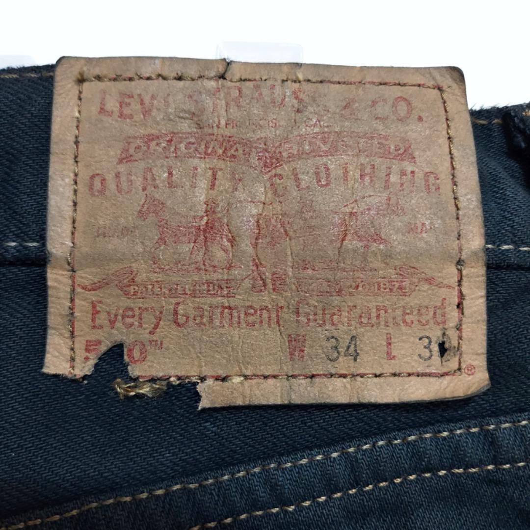 リーバイス550 W34 ブラックデニム 黒 ボトム パンツ 後染め 10216