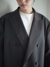 itochi【予約item】 - Wool & Kid mohair Tropical double breasted jacket / iridescent charcoal