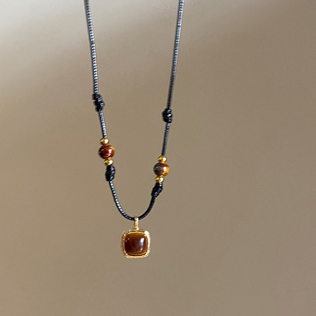 tianレトロ虎目石ネックレス 2点セット