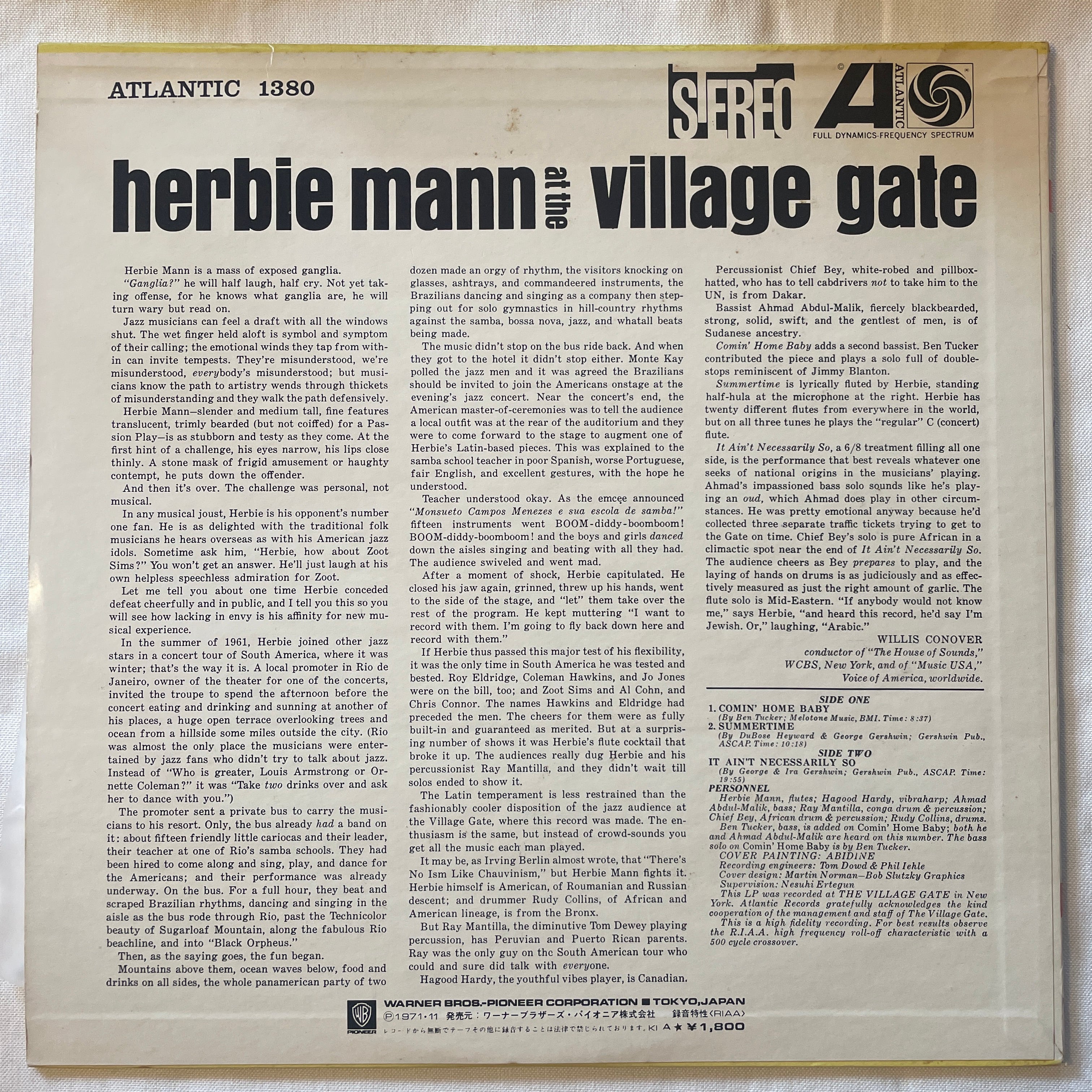 Herbie Mann – Herbie Mann At The Village Gate【USED Vinyl】 | THEE