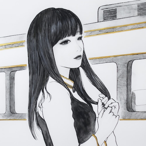 Drawing「ホームにて（On the platform）」