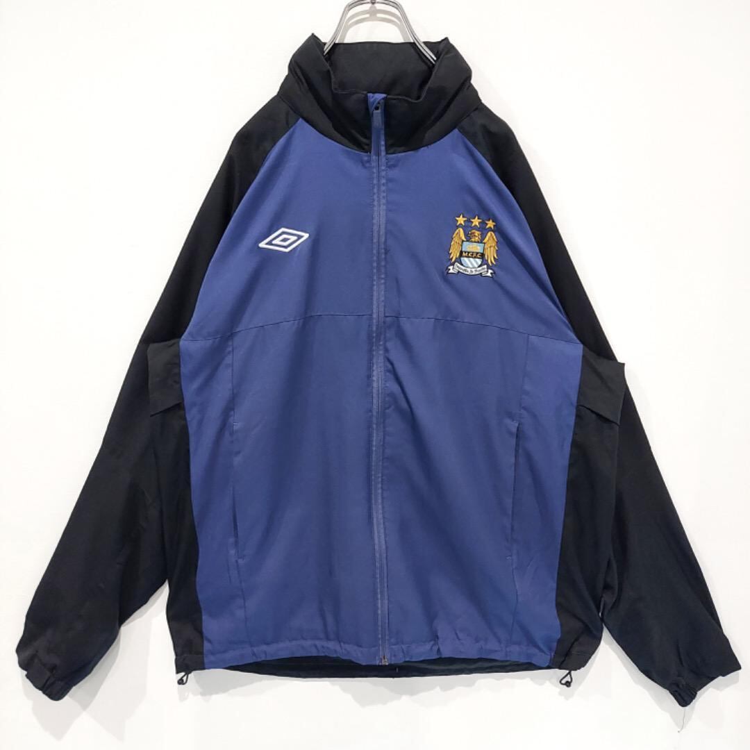 アンブロ マンチェスターシティー ナイロンジャケット サッカー 紫 黒  