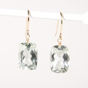 【グリーンアメシスト】コンケープ 14kgfピアス・イヤリング