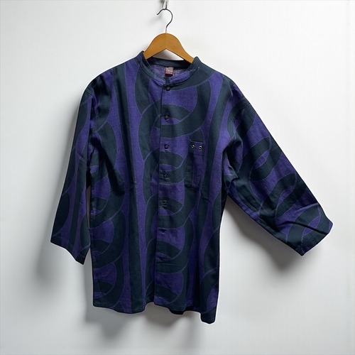 火消し纏メンズシャツ　ムラサキ