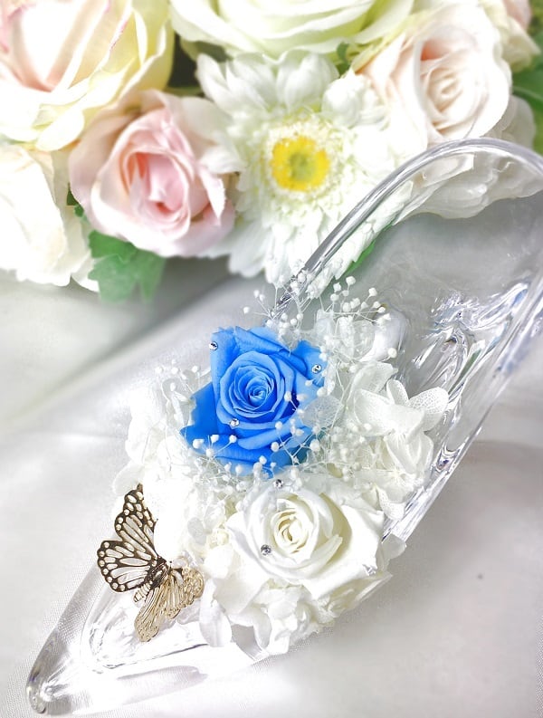 母の日】キラキラガラスの靴 Blue 【お誕生日に】 | フラワーギフト