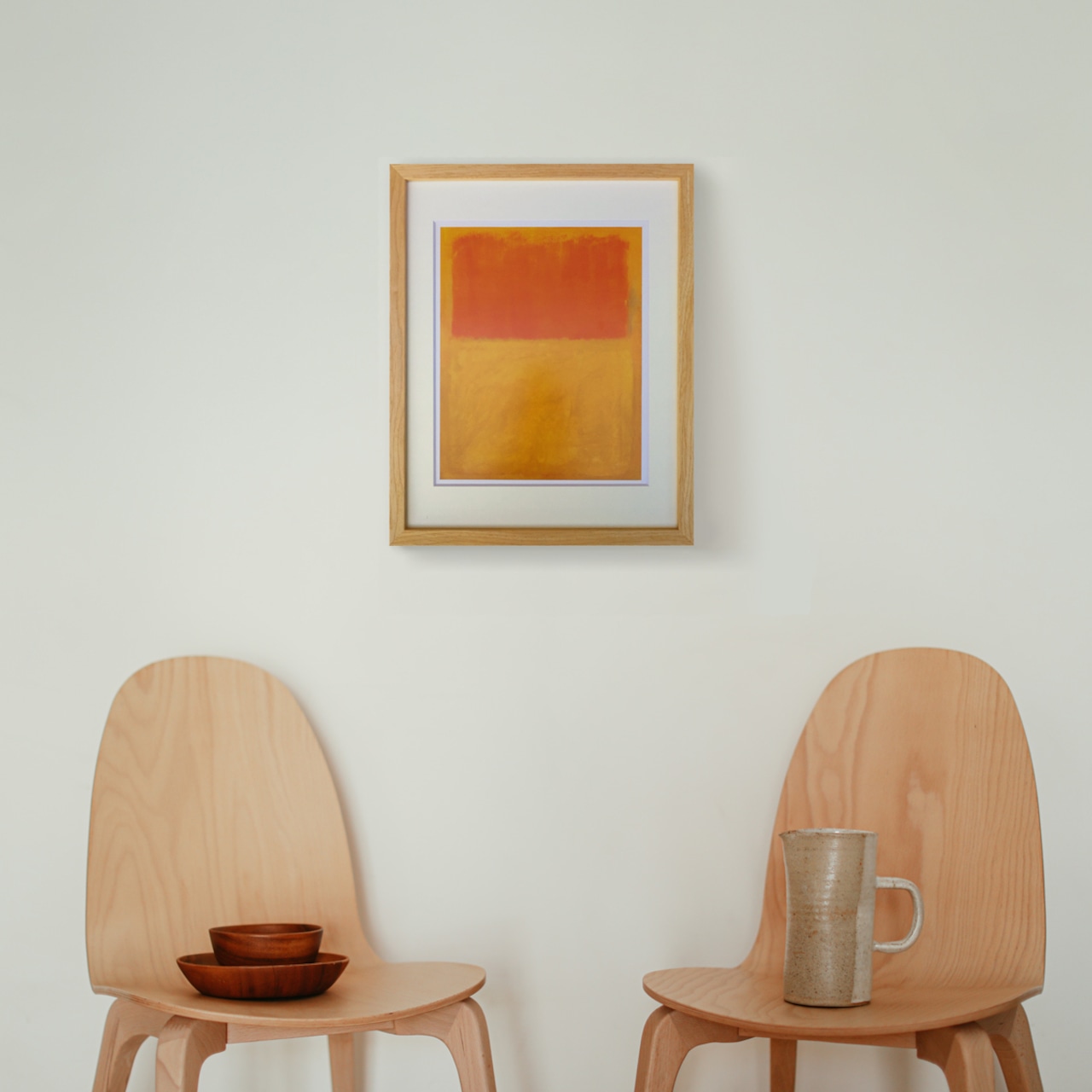 [額縁付き] マーク・ロスコ「Orange and Tan, 1954」アートポスター 305×380mm AFMR01 - 1