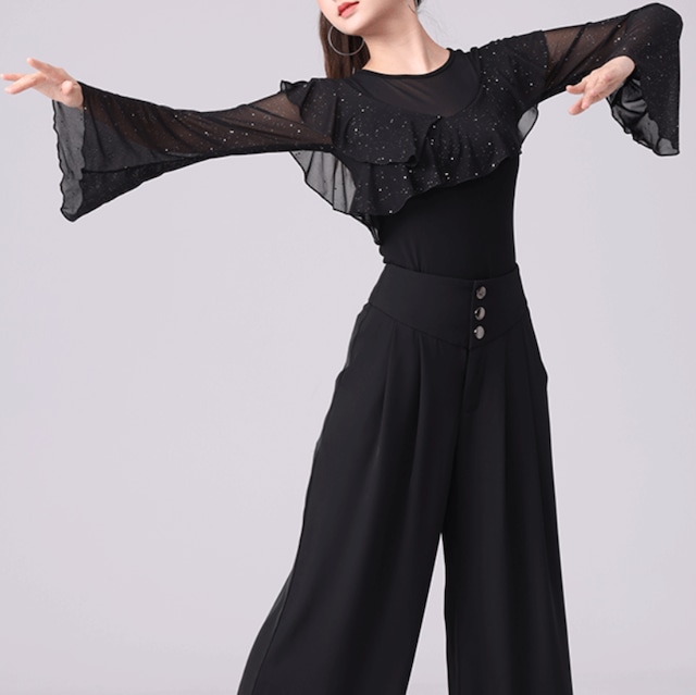 ラウンドネック チュールトップス 1col D00008