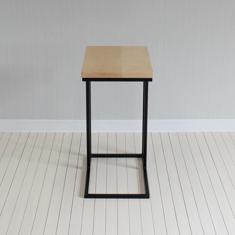 サイドテーブル ローテーブル アイアン 組立式 受注製作 天然木無垢材ビーチとアイアンのソファーサイドテーブル 送料