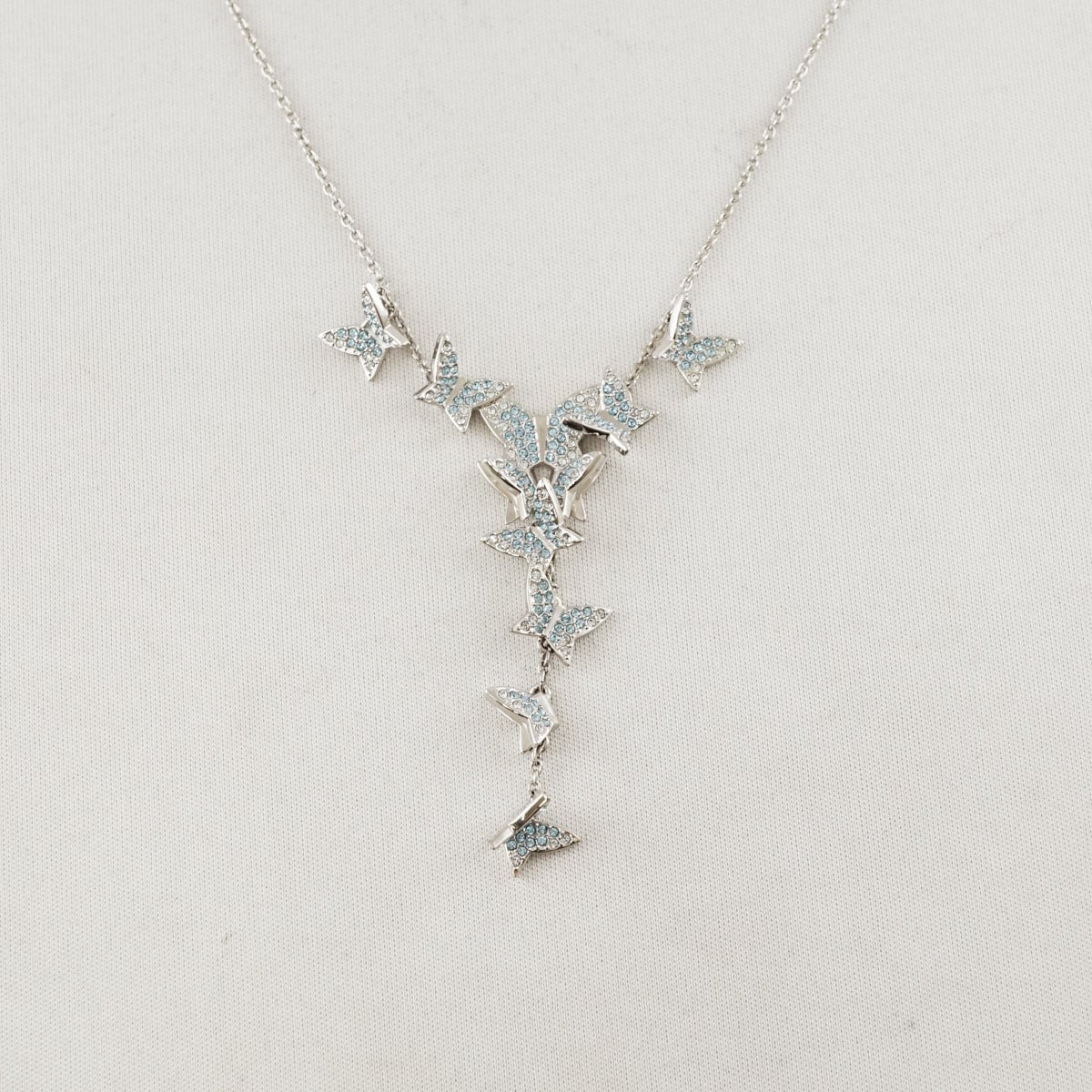 スワロフスキ Idyllia Lilia Y字型ネックレス USED美品 リリア チョウ