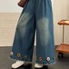 立体フラワーモチーフ裾フリルパンツ ・11942
