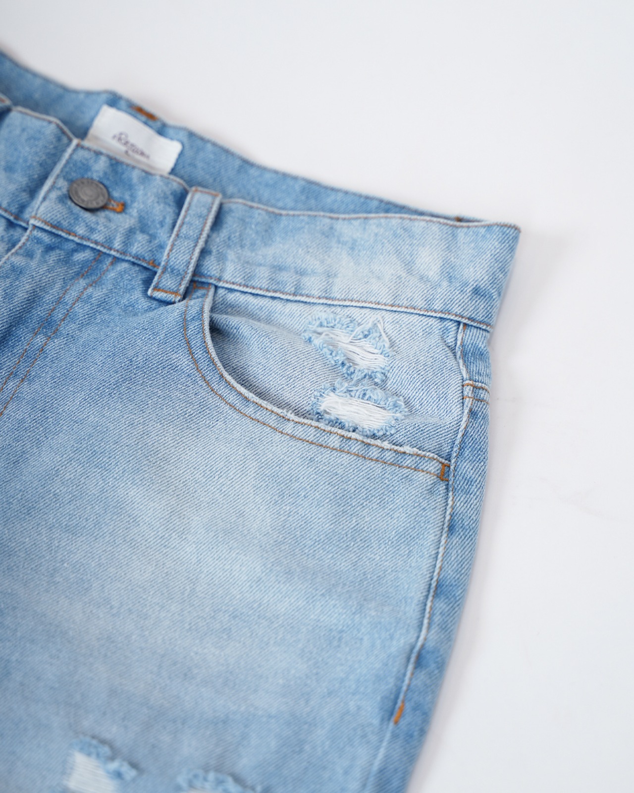 【#Re:room】HIGH WASTE WIDE DAMAGE DENIM PANTS［REP320］