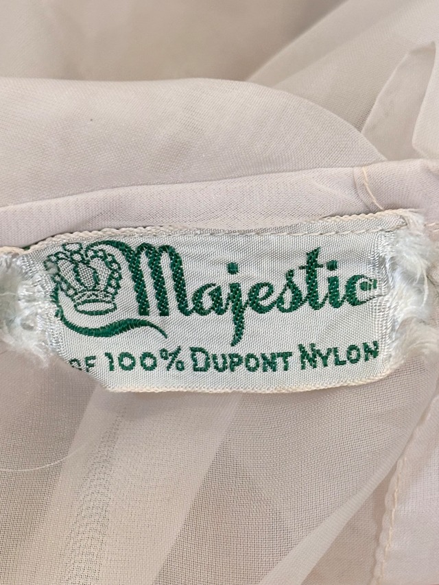 50's  sheer nylon"majestie" white blouse