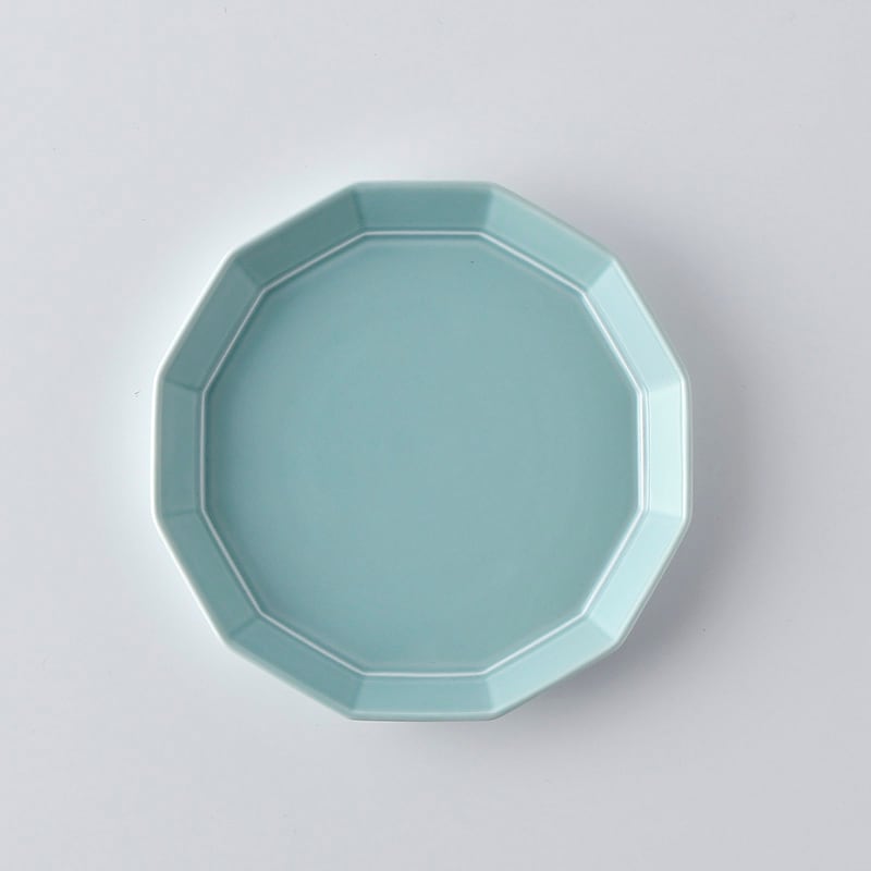 面取中皿・ミントブルー | 重山陶器