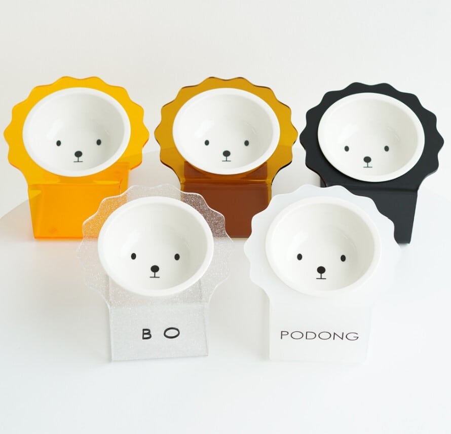 即納【Maggie＆Bo】Bichon＆Poodle Bowl Acrylic Stand《5Color》