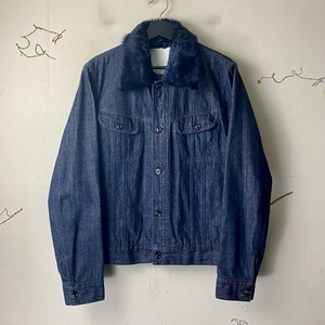 MAISON MARTIN MARGIELA ⑭ denim trucker jacket with fur