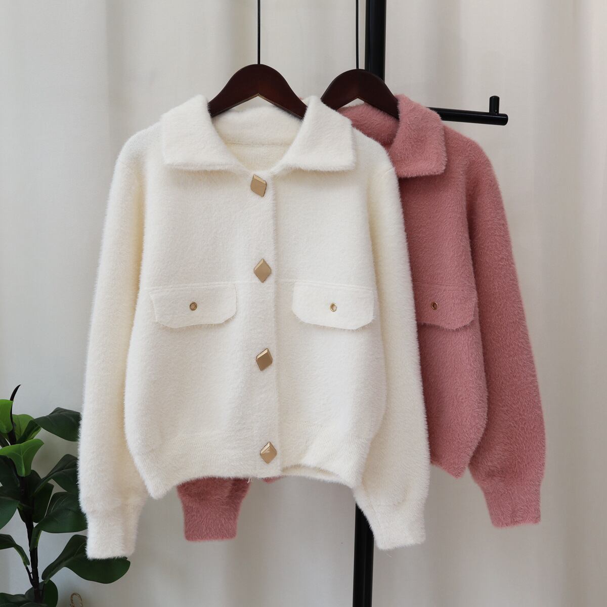 【outer】シャギーニットカーデ M19240