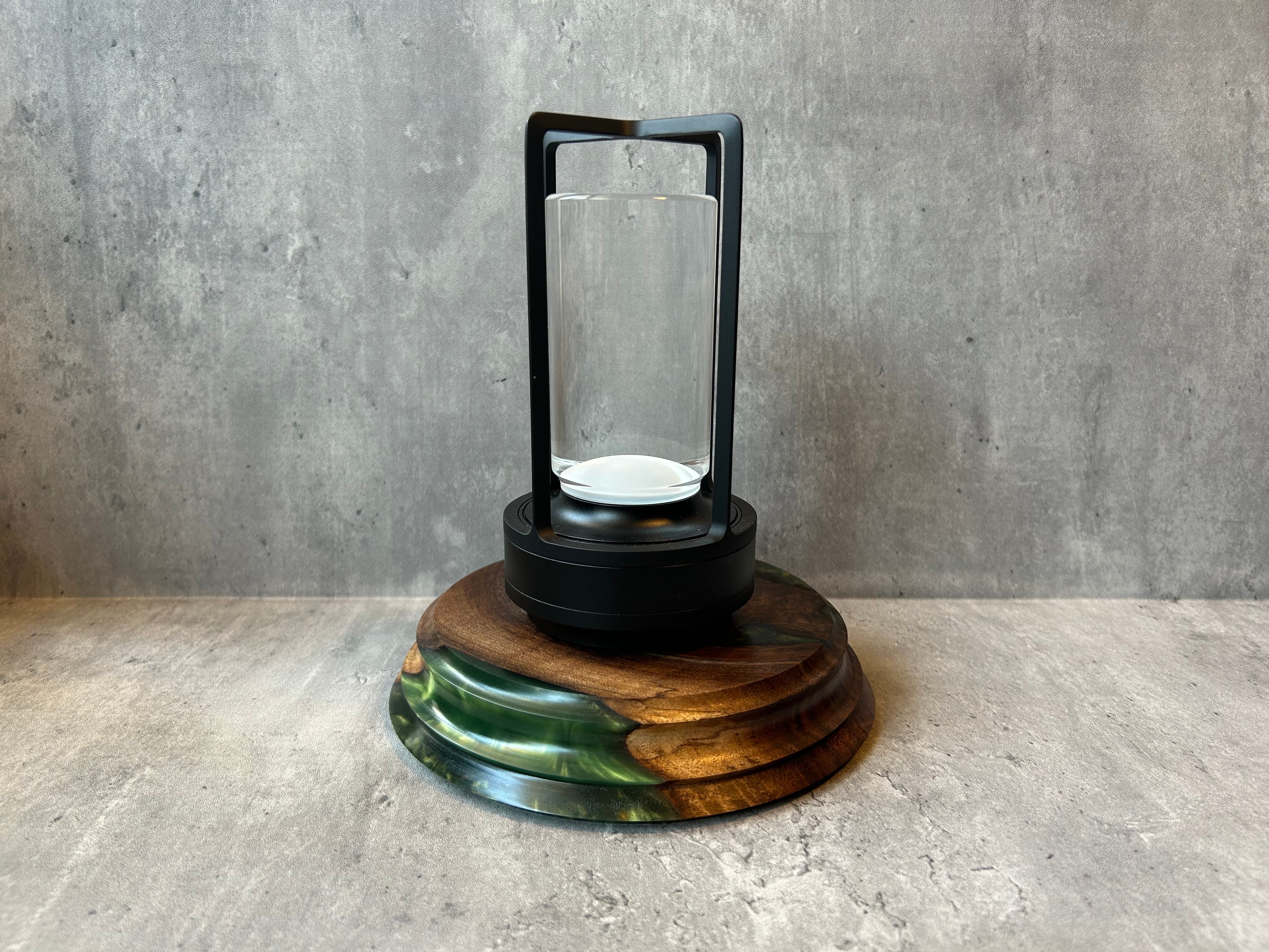 BASE WOOD DESIGN ランタン 台座 花台 ウォールナット×レジン③ | BASE