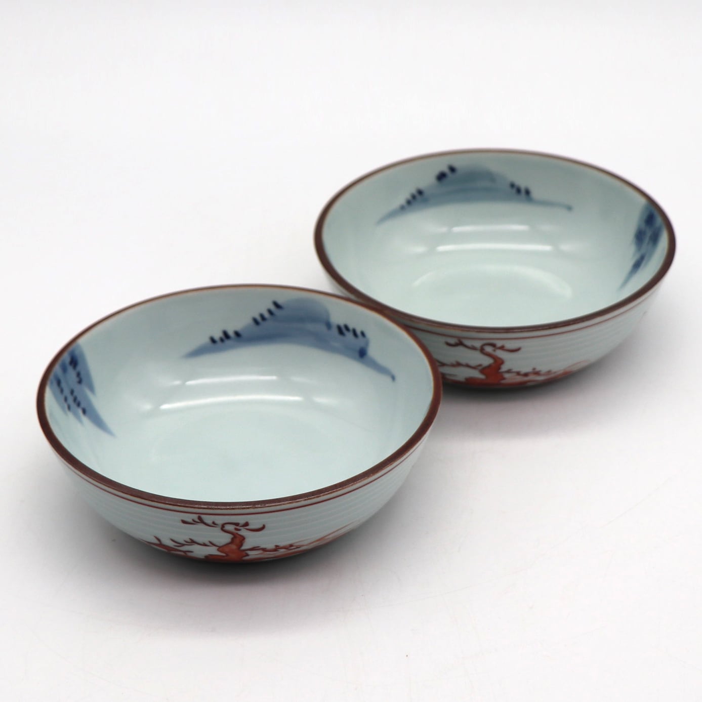 赤絵小鉢・染付・和食器・陶磁器・2客セット・No.210912-029・梱包