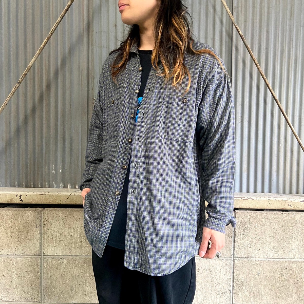 98年製 patagonia パタゴニア オーガニックコットン チェックシャツ  