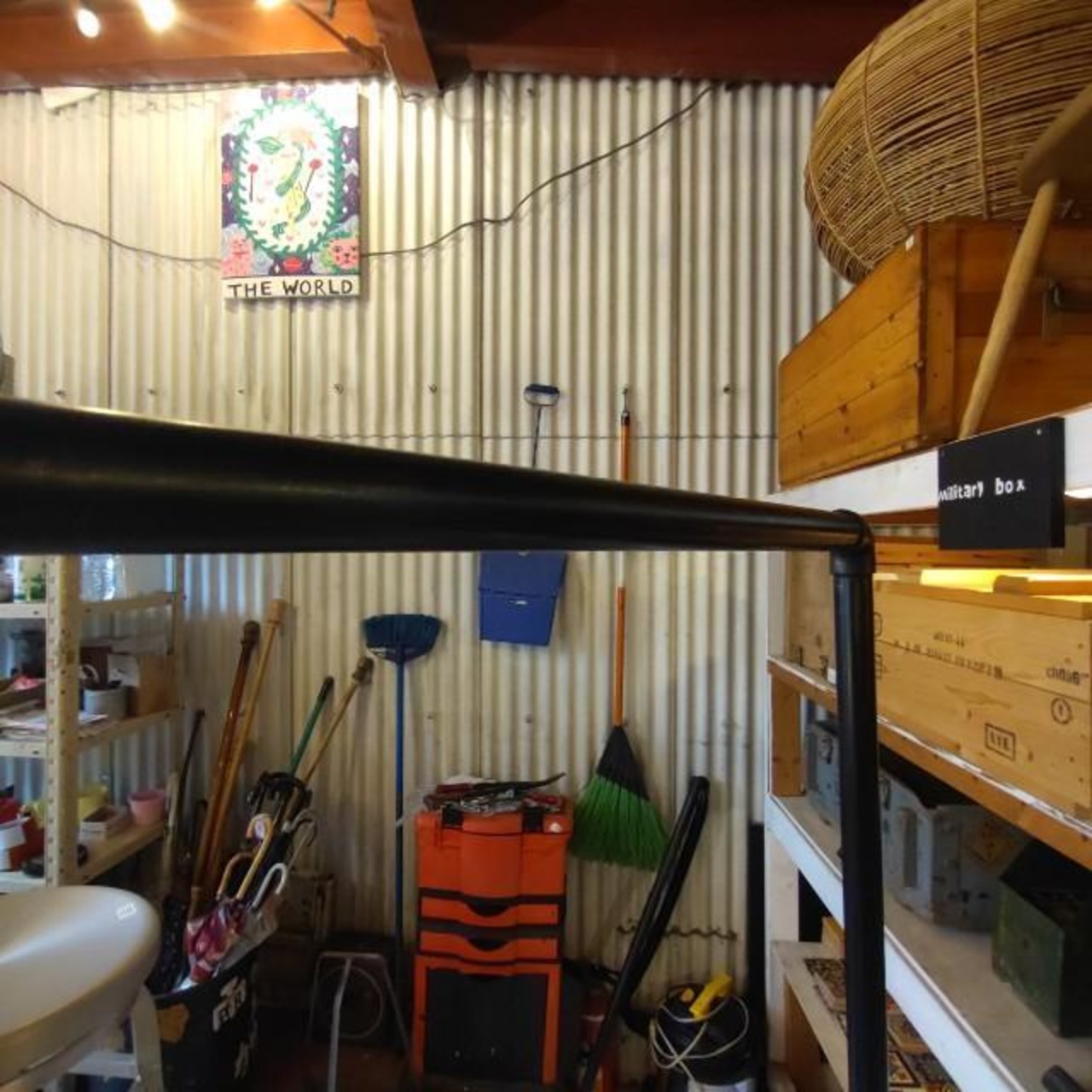 [In-store pickup only] Wood Shelf Iron Hanger Stand Hanger Rack Store fixtures