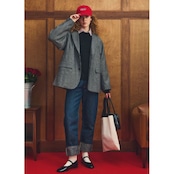 Oblada UNCONSTRUCTION JACKET(GLEN CHECK)