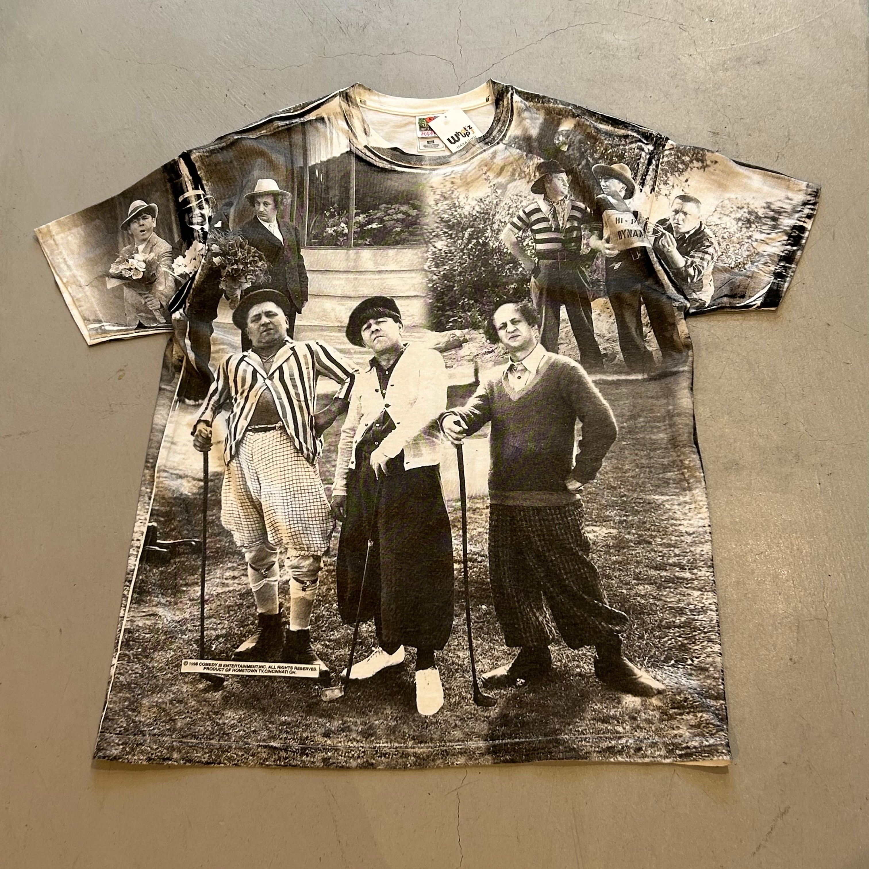 vintage 2009 The Three Stooges Tシャツ 90s The Three Stooges over print  t-shirt【高円寺, image size:3024x3024