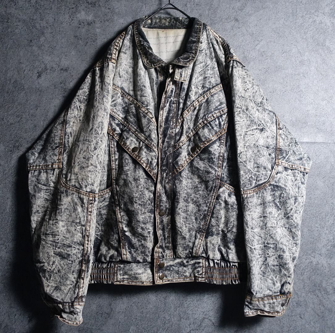 Black Chemical Wash Denim Blouson