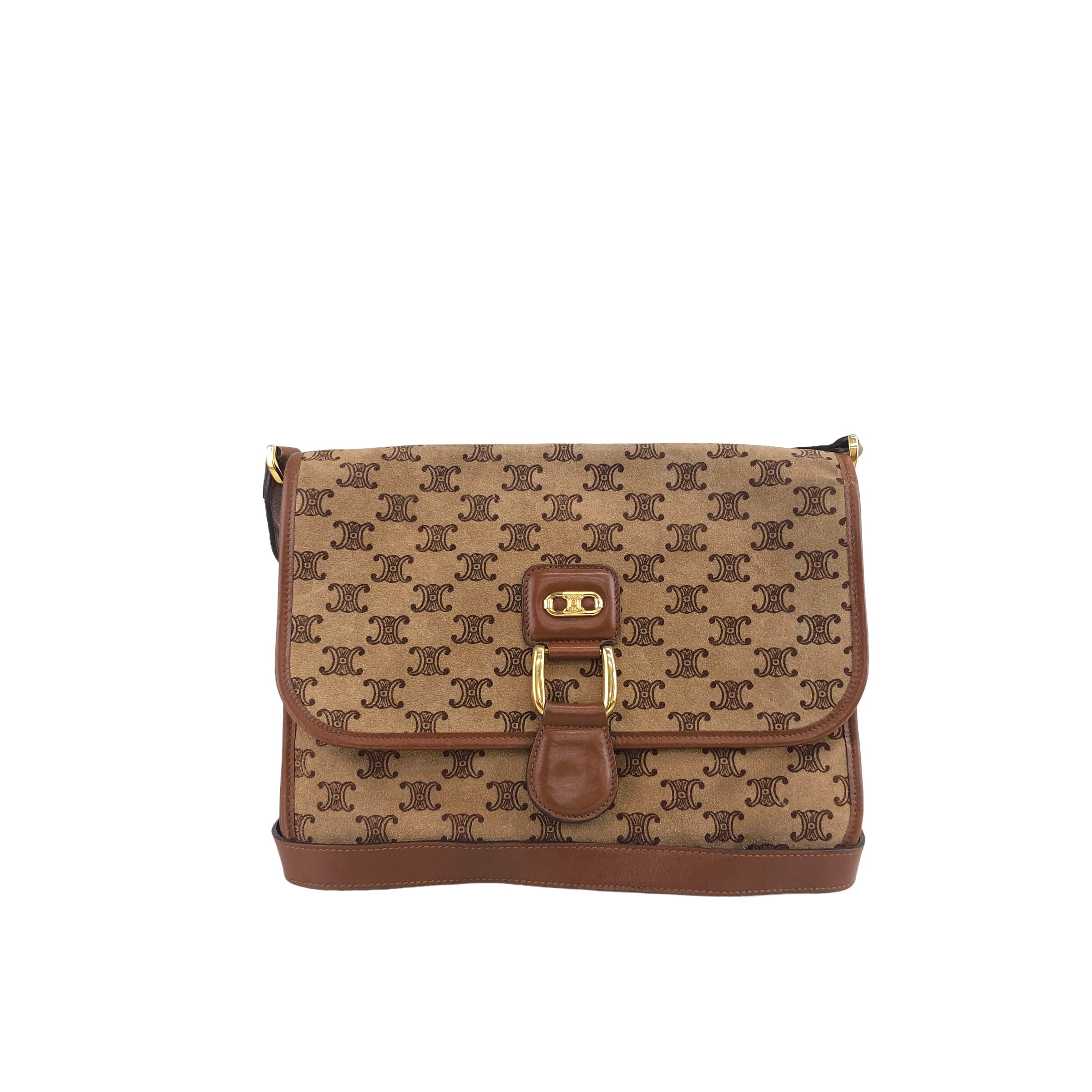 セリーヌ　C マカダム トリオンフ　スエード　ダークブラウン　ショルダーバッグ セリーヌ C マカダム トリオンフ スエード ダークブラウン ショルダー