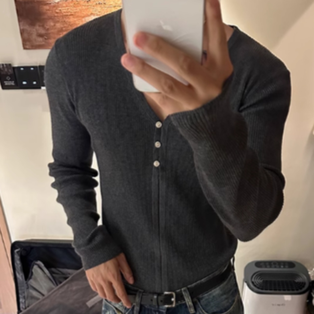 DeepVネック薄手ニット　0866