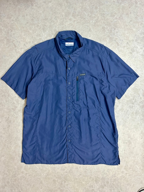 Columbia Kestrel Trail II コロンビア ケストルトレイルII Omni-Shade 半袖ナイロンシャツ ブルー