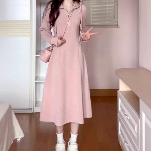 フード付きジップアップワンピ ・76138