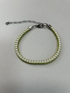 組紐アクセサリ― 一重ブレスレット キャラクター推しカラー 黄緑①