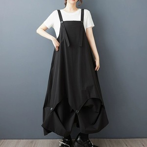 BLACK A-LINE LONG STRAP JUMPER DRESS 1color M-13553