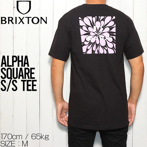 半袖Tシャツ バックプリントTEE BRIXTON ブリクストン ALPHA SQUARE S/S TEE 16428 BKPL