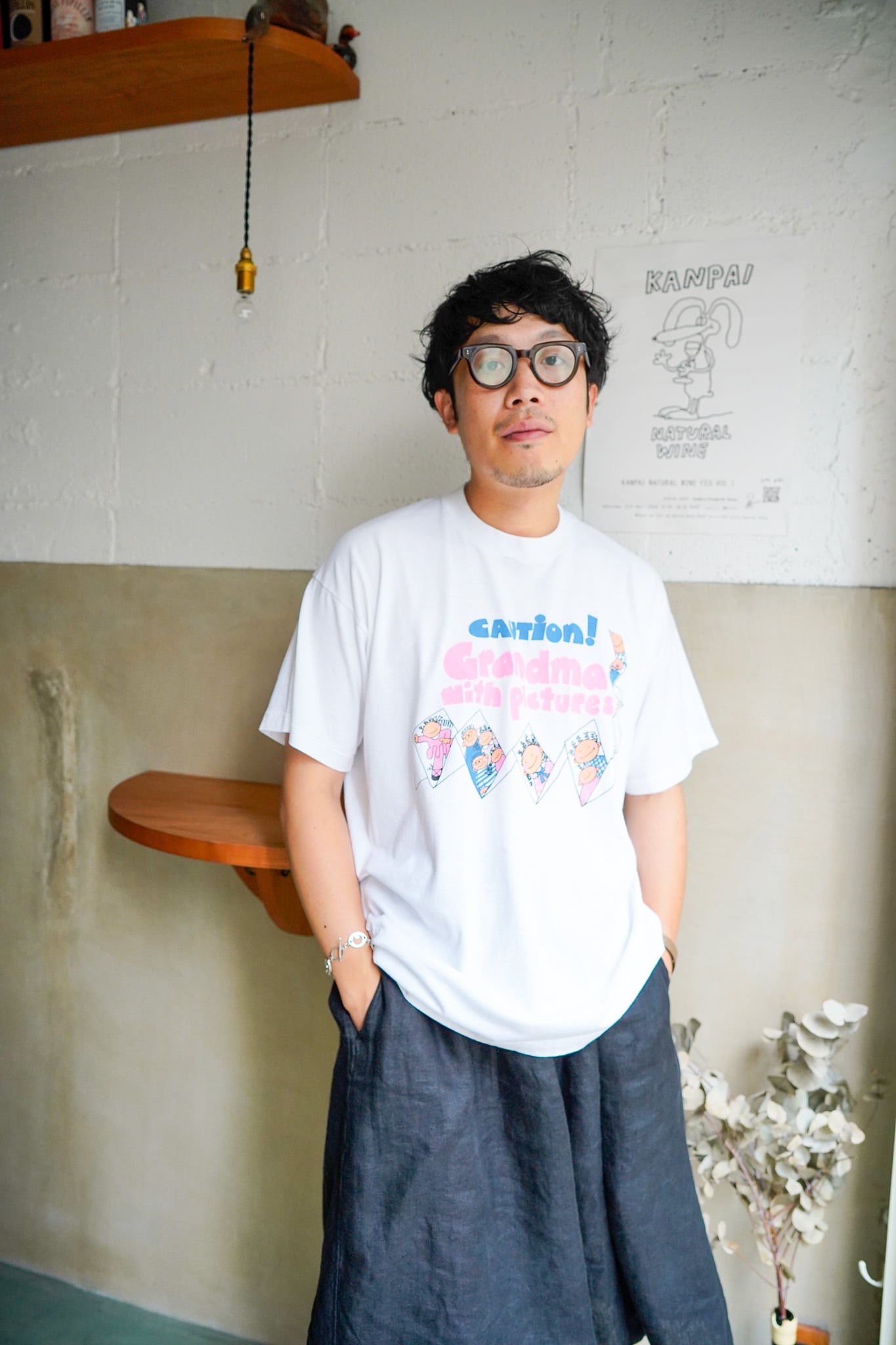 【1990s】"Best by Fruit of the Loom" Caution! Grandma with Picture Joke T-shirts / 6-217