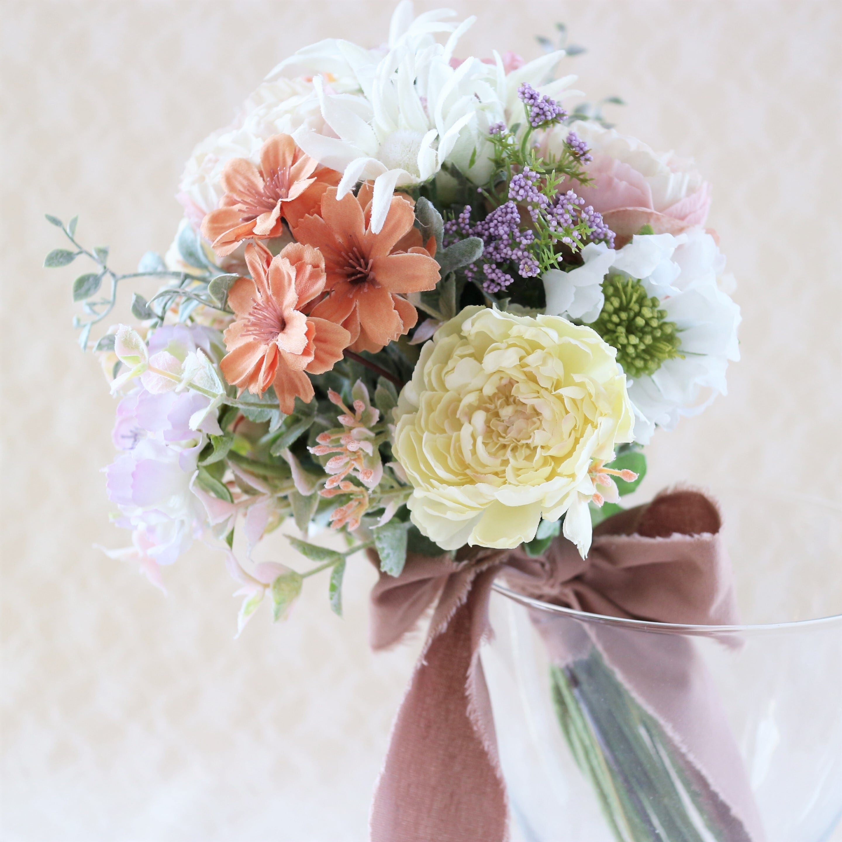ウェディングブーケとブートニアのセット♡パステルカラーブーケ♡前