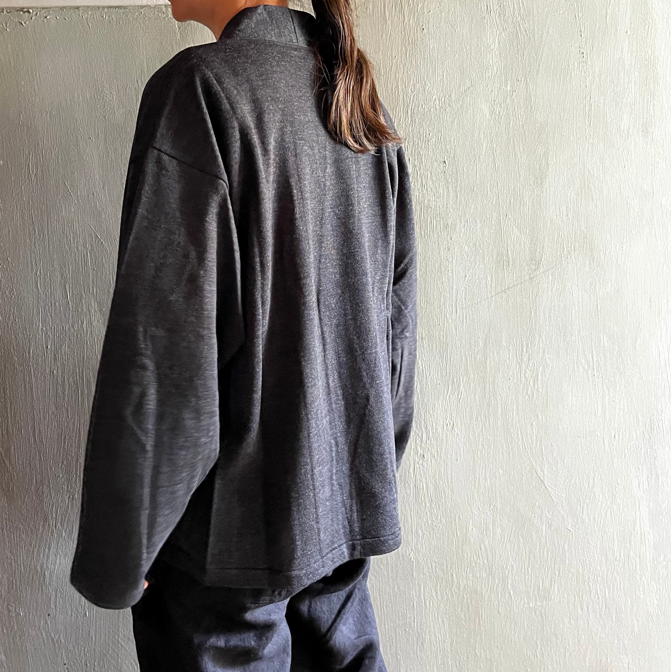 MITTAN｜super120'sウール裏毛カーディガン 墨黒 T-31 | CORNER_122