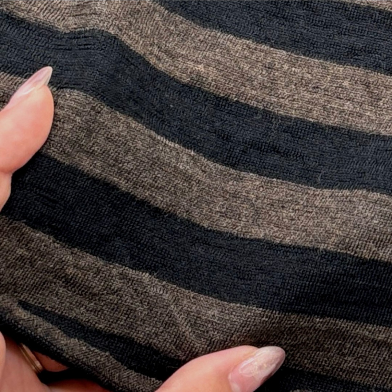 ★TB598◆2m◆ウール100%天竺ニット生地◆ボーダー