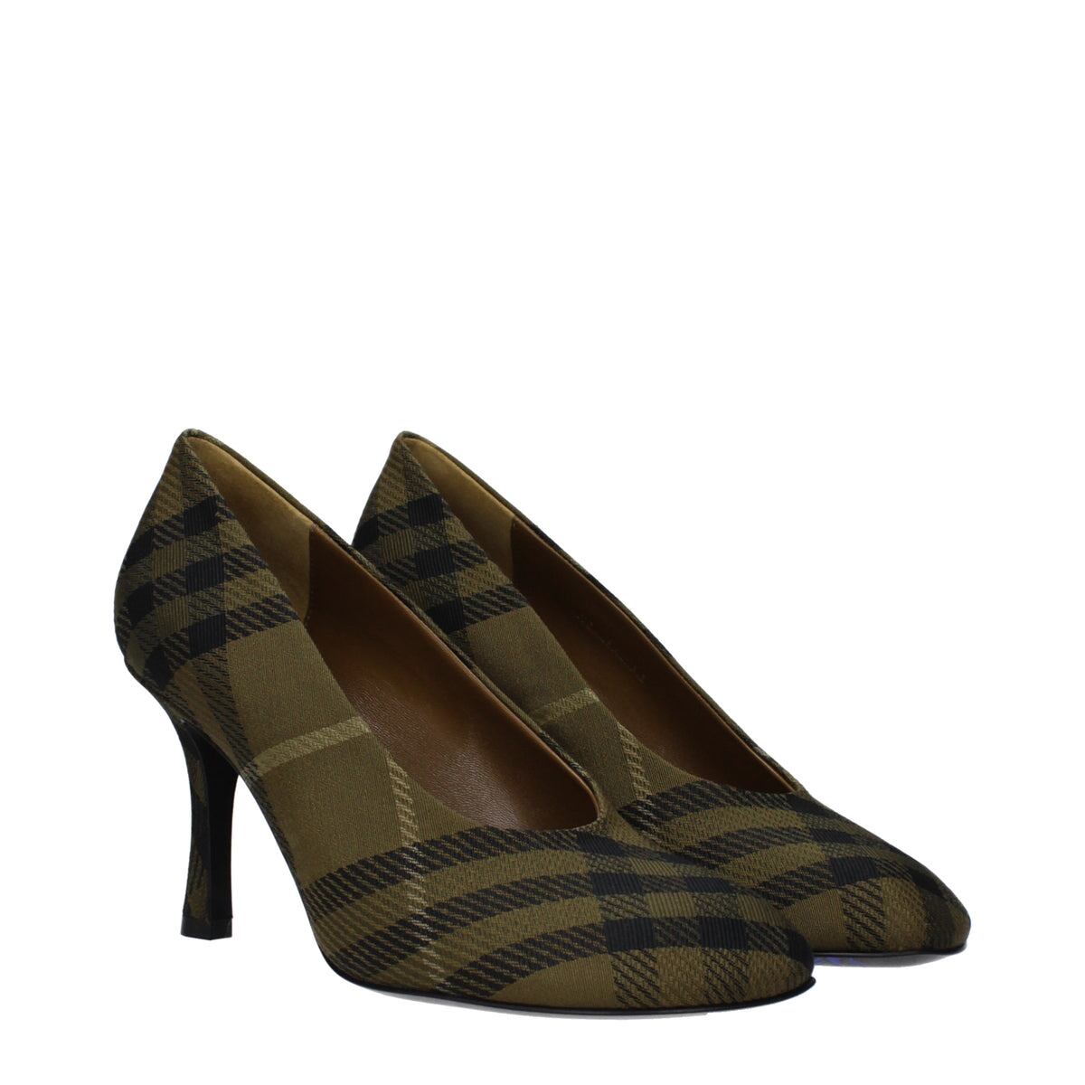 BURBERRY バーバリー レディース パンプス ファブリック グリーン