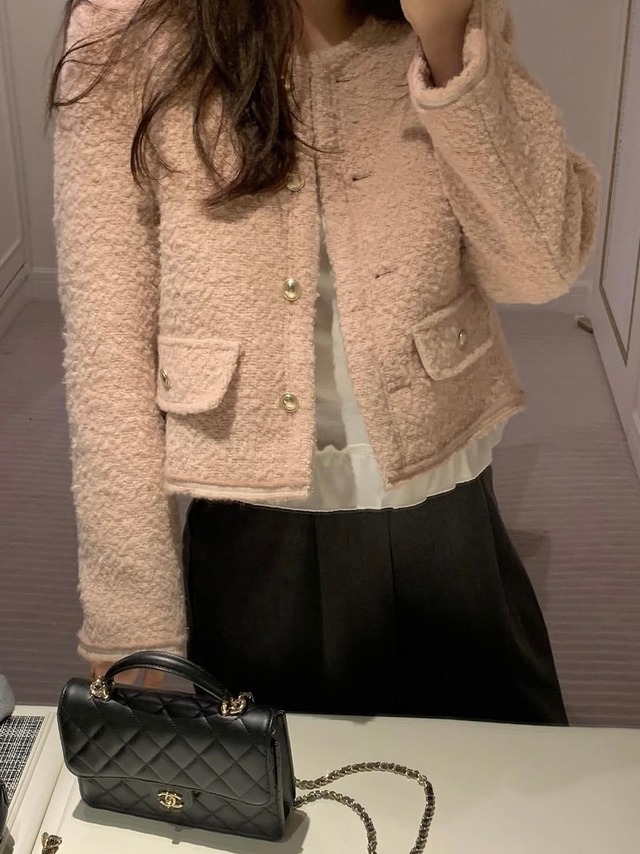 (予約) pretty young thing / Snug wool tweed jacket 2color