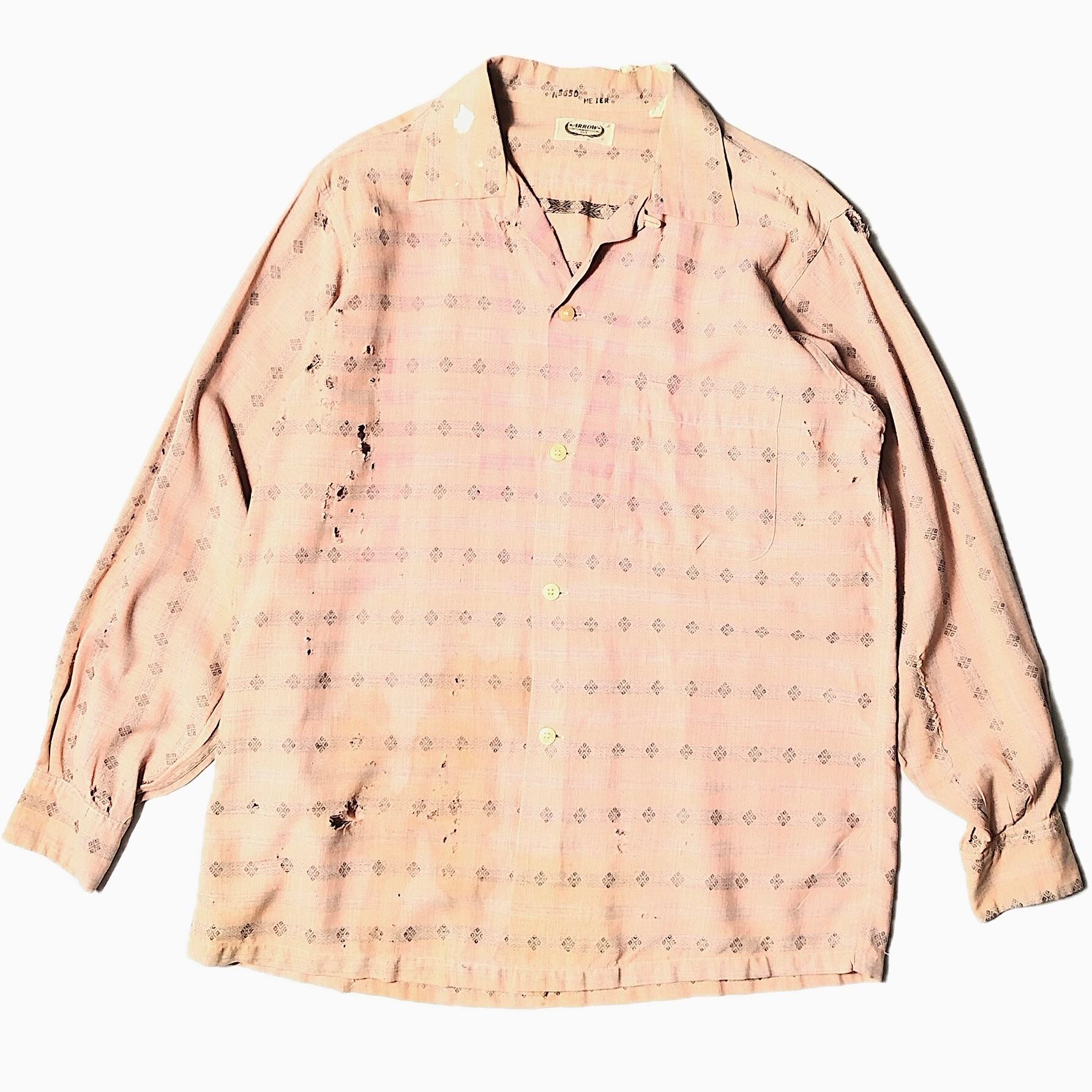 Vintage 40～50's【Parkington】Open Collar Rayon Shirt | Antler