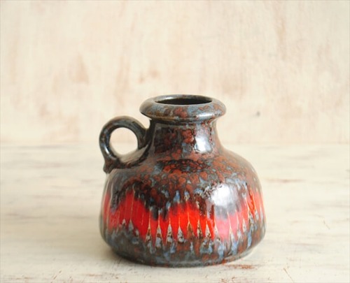 西ドイツ製 ヴィンテージ Scheurich窯 陶器の花瓶 Fat Lava 花器 一輪挿し ミッドセンチュリー期 フラワーベース アンティーク ig2148