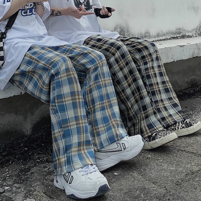 スプリングサマーパンツ スタンダードスタイルカジュアル格子柄 レトロ 春物 夏物 ケッペル49027606212