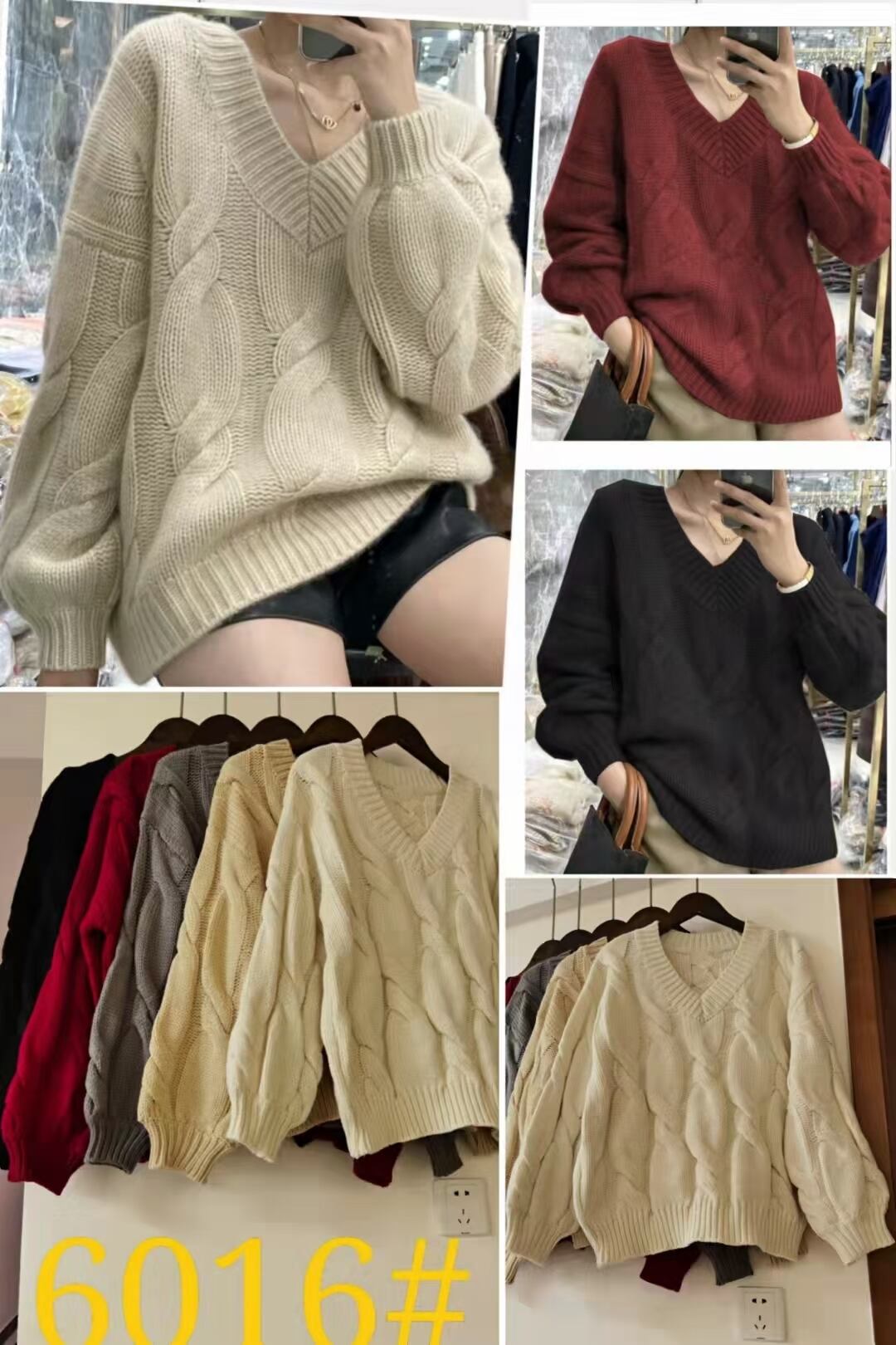 Vネックニット　AJ1079-6016