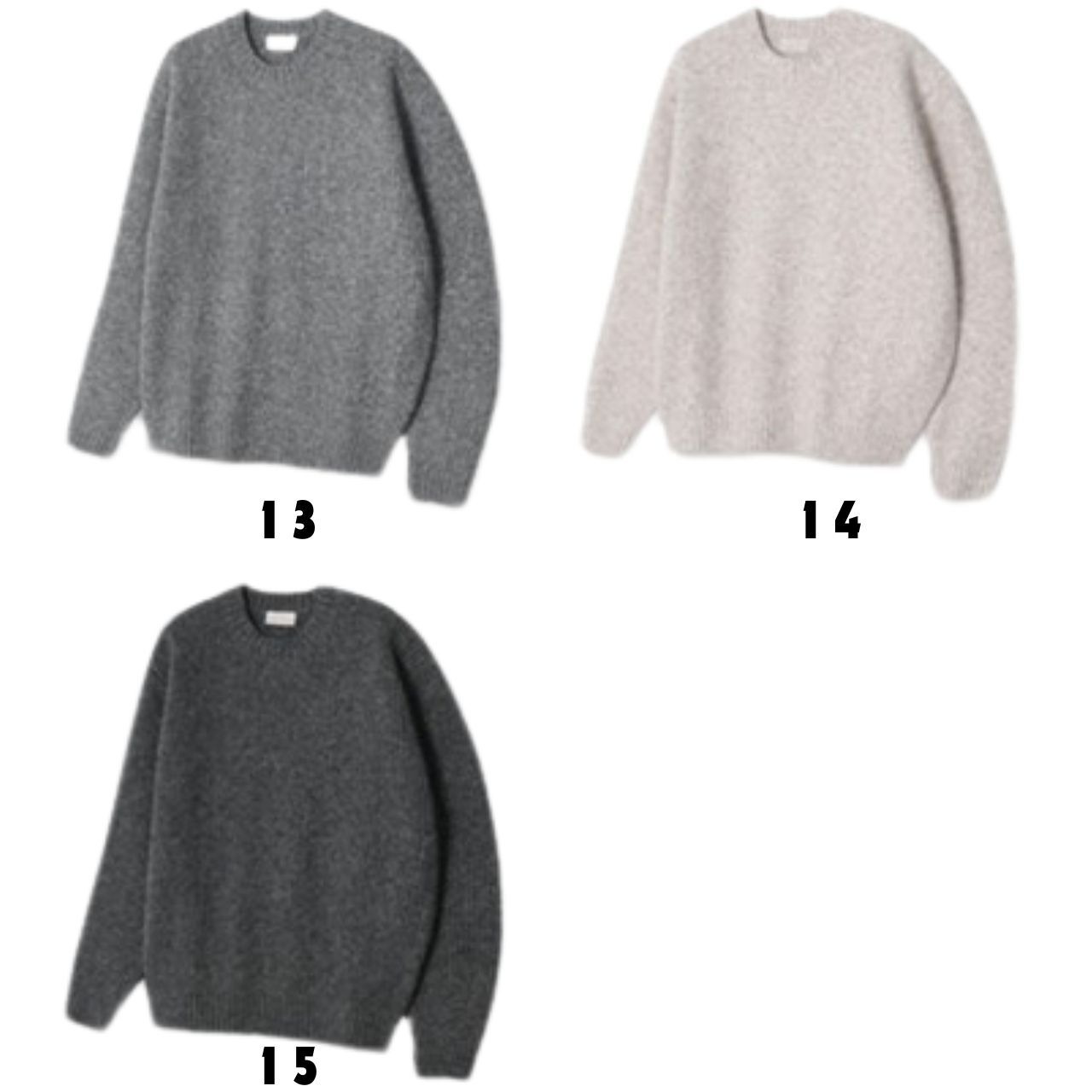 ミックスカラーラウンドネックニット　1152