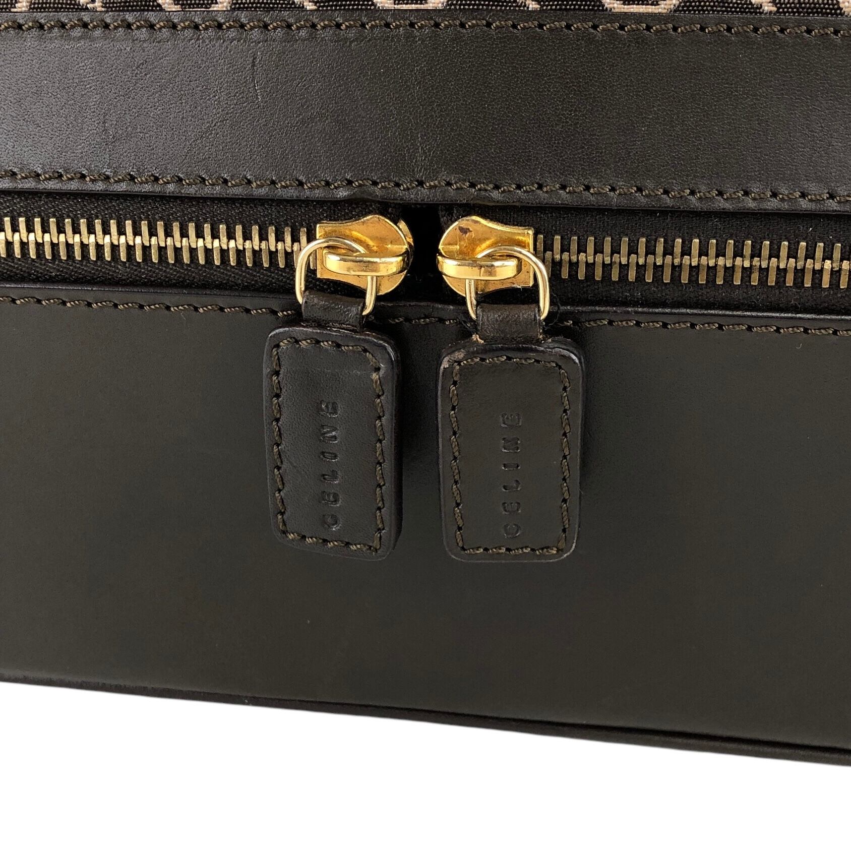 CELINE セリーヌ Cマカダム ボストンバッグ ブラウン ジャガード