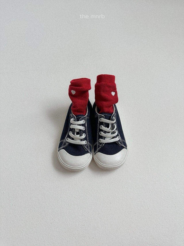 《予約》送料無料【minirobe】Heart Logo Socks 3 Set