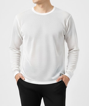 【L.L.Bean/エルエルビーン】 登山用 ライトウエイトメッシュ メンズ 長袖シャツ 軽量 吸汗速乾 ドライ クルーネックシャツ インナーウェア 24lbm1135